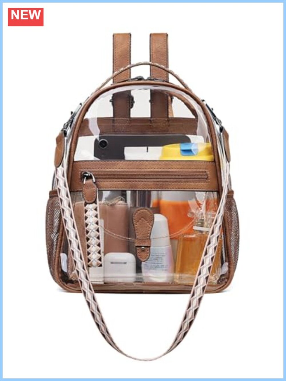 Clear Mini Backpack Purse PVC Convertible Stadium Approved Women